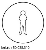Beekeeper in protective outfit clothing with hat with grid of bee stings collects honey Beekeeper beemaster apiarist in apiary View front icon outline black color vector in circle round illustration flat style simple image. Стоковая иллюстрация, агентство Ingram Publishing / Фотобанк Лори