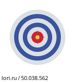 Target with Dart in Center Icon. Flat color design. Startup series. Vector illustration. Стоковая иллюстрация, агентство Ingram Publishing / Фотобанк Лори