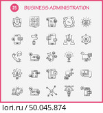 Business Administration Hand Drawn Icons Set For Infographics, Mobile UX/UI Kit And Print Design. Include: Internet Setting, Setting, Gear, Globe, Tshirt, Shirt, Sports Eps 10 - Vector. Стоковая иллюстрация, агентство Ingram Publishing / Фотобанк Лори