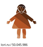 Doll toy icon. Flat color design. Vector illustration. Стоковая иллюстрация, агентство Ingram Publishing / Фотобанк Лори