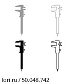 Caliper Hand caliper Sliding caliper Vernier caliper Caliper gage Slide gage Trammel icon set black grey color vector illustration flat style simple image. Стоковая иллюстрация, агентство Ingram Publishing / Фотобанк Лори