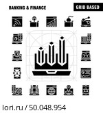 Banking Solid Glyph Icon Pack For Designers And Developers. Icons Of Bank, Banking, Internet, Internet Banking, Laptop, Security, Lock, Vector. Стоковая иллюстрация, агентство Ingram Publishing / Фотобанк Лори