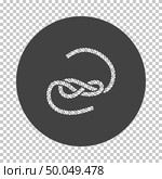 Knoted rope  icon. Subtract stencil design on tranparency grid. Vector illustration. Стоковая иллюстрация, агентство Ingram Publishing / Фотобанк Лори