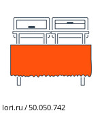 Icon Of Chafing Dish. Thin Line With Red Fill Design. Vector Illustration. Стоковая иллюстрация, агентство Ingram Publishing / Фотобанк Лори
