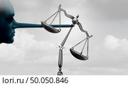 Criminal politicians and corrupt politics concept as a political lier with a long lying nose as government corruption and dishonesty metaphor and comitting perjury or criminal acts with 3D illustration elements. Стоковое фото, агентство Ingram Publishing / Фотобанк Лори