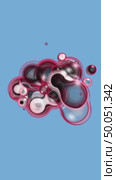Abstract pink drops move on light blue background. Vertical video seamless animation loop. Lossless quality. 3D-rendering. Стоковая анимация, аниматор Евгения Шмыкова / Фотобанк Лори