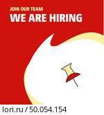 Join Our Team. Busienss Company Paper pin We Are Hiring Poster Callout Design. Vector background. Стоковая иллюстрация, агентство Ingram Publishing / Фотобанк Лори
