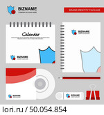 Shield  Logo, Calendar Template, CD Cover, Diary and USB Brand Stationary Package Design Vector Template. Стоковая иллюстрация, агентство Ingram Publishing / Фотобанк Лори