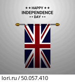 United Kingdom Independence day hanging flag background. Стоковая иллюстрация, агентство Ingram Publishing / Фотобанк Лори