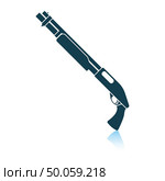 Pump-action shotgun icon. Shadow reflection design. Vector illustration. Стоковое фото, агентство Ingram Publishing / Фотобанк Лори