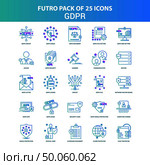 25 Green and Blue Futuro GDPR Icon Pack. Стоковая иллюстрация, агентство Ingram Publishing / Фотобанк Лори