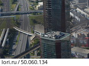 Транспортная инфраструктура Москвы. 3-я магистральная улица. МЦК и МЦД. Строящиеся небоскребы iCITY (2024 год). Стоковое фото, фотограф Евгений Кузнецов / Фотобанк Лори