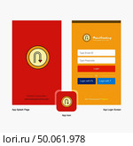 Company U turn road sign  Splash Screen and Login Page design with Logo template. Mobile Online Business Template. Стоковая иллюстрация, агентство Ingram Publishing / Фотобанк Лори