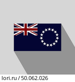 Cook Islands flag Long Shadow design vector. Стоковая иллюстрация, агентство Ingram Publishing / Фотобанк Лори