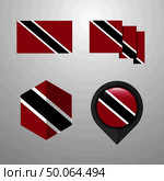 Trinidad and tobago flag design set vector. Стоковая иллюстрация, агентство Ingram Publishing / Фотобанк Лори