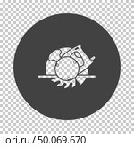 Circular saw icon. Subtract stencil design on tranparency grid. Vector illustration. Стоковая иллюстрация, агентство Ingram Publishing / Фотобанк Лори