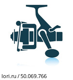 Icon of Fishing reel . Shadow reflection design. Vector illustration. Стоковое фото, агентство Ingram Publishing / Фотобанк Лори