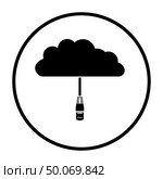 Network Cloud  Icon. Thin Circle Stencil Design. Vector Illustration. Стоковая иллюстрация, агентство Ingram Publishing / Фотобанк Лори