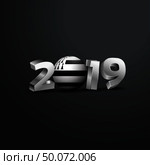 2019 Grey Typography with Brittany Flag. Happy New Year Lettering. Стоковая иллюстрация, агентство Ingram Publishing / Фотобанк Лори