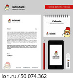 Santa clause  Business Letterhead, Calendar 2019 and Mobile app design vector template. Стоковая иллюстрация, агентство Ingram Publishing / Фотобанк Лори