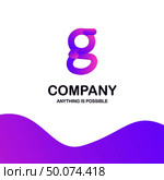 G company logo design with purple theme vector. Стоковая иллюстрация, агентство Ingram Publishing / Фотобанк Лори