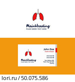 Flat Lungs Logo and Visiting Card Template. Busienss Concept Logo Design. Стоковая иллюстрация, агентство Ingram Publishing / Фотобанк Лори