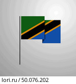 Tanzania waving Flag design vector. Стоковая иллюстрация, агентство Ingram Publishing / Фотобанк Лори