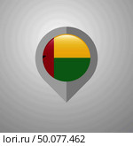 Map Navigation pointer with Guinea Bissau flag design vector. Стоковая иллюстрация, агентство Ingram Publishing / Фотобанк Лори