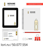 Pencil  Business Logo, Tab App, Diary PVC Employee Card and USB Brand Stationary Package Design Vector Template. Стоковая иллюстрация, агентство Ingram Publishing / Фотобанк Лори