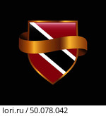 Trinidad and tobago flag Golden badge design vector. Стоковая иллюстрация, агентство Ingram Publishing / Фотобанк Лори