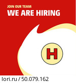 Join Our Team. Busienss Company Hospital  We Are Hiring Poster Callout Design. Vector background. Стоковая иллюстрация, агентство Ingram Publishing / Фотобанк Лори