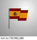 Spain waving Flag design vector. Стоковая иллюстрация, агентство Ingram Publishing / Фотобанк Лори