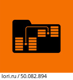 Folder Network Icon. Black on Orange background. Vector illustration. Стоковая иллюстрация, агентство Ingram Publishing / Фотобанк Лори