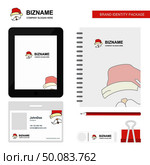 Santa clause Business Logo, Tab App, Diary PVC Employee Card and USB Brand Stationary Package Design Vector Template. Стоковая иллюстрация, агентство Ingram Publishing / Фотобанк Лори