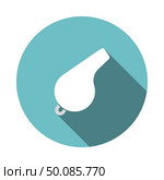 Whistle Icon. Flat Circle Stencil Design With Long Shadow. Vector Illustration. Стоковая иллюстрация, агентство Ingram Publishing / Фотобанк Лори