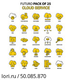 Cloud Service Icon Set. Yellow Futuro Latest Design icon Pack. Стоковая иллюстрация, агентство Ingram Publishing / Фотобанк Лори
