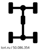 Undercarriage Chassis Carriage for car Vehicle frame icon black color vector illustration flat style simple image. Стоковая иллюстрация, агентство Ingram Publishing / Фотобанк Лори