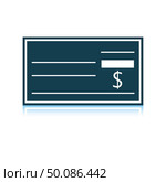Bank check icon. Shadow reflection design. Vector illustration. Стоковая иллюстрация, агентство Ingram Publishing / Фотобанк Лори