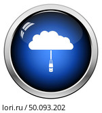 Network Cloud Icon. Glossy Button Design. Vector Illustration. Стоковая иллюстрация, агентство Ingram Publishing / Фотобанк Лори
