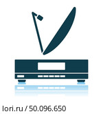 Sattelite Receiver With Antenna. Shadow Reflection Design. Vector Illustration. Стоковая иллюстрация, агентство Ingram Publishing / Фотобанк Лори