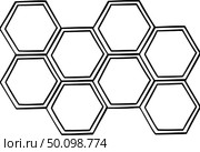 Пчелиные соты в виде шестиугольников на светлом фоне. Стоковое AI-изображение, AI-художник Ольга Березина / Фотобанк Лори