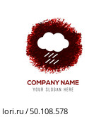 Cloud Raining Icon - Red WaterColor Circle Splash. Стоковая иллюстрация, агентство Ingram Publishing / Фотобанк Лори