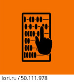 Abacus Icon. Black on Orange Background. Vector Illustration. Стоковое фото, агентство Ingram Publishing / Фотобанк Лори