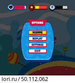game ui menu application mobile app vector art. game ui menu application mobile app. Стоковая иллюстрация, агентство Ingram Publishing / Фотобанк Лори