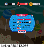game ui menu application mobile app vector art. game ui menu application mobile app. Стоковая иллюстрация, агентство Ingram Publishing / Фотобанк Лори