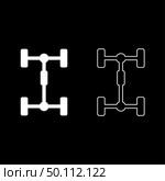 Undercarriage Chassis Carriage for car Vehicle frame icon outline set white color vector illustration flat style simple image. Undercarriage Chassis Carriage for car Vehicle frame icon outline set white color vector illustration flat style image. Стоковая иллюстрация, агентство Ingram Publishing / Фотобанк Лори