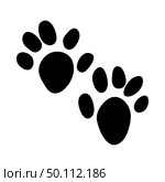 Otter Footprint. Black Silhouette Design. Vector Illustration. Стоковое фото, агентство Ingram Publishing / Фотобанк Лори