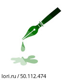Fountain Pen With Blot Icon. Flat Color Ladder Design. Vector Illustration. Стоковая иллюстрация, агентство Ingram Publishing / Фотобанк Лори