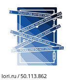 Crime Scene Door Icon. Flat Color Ladder Design. Vector Illustration. Стоковая иллюстрация, агентство Ingram Publishing / Фотобанк Лори