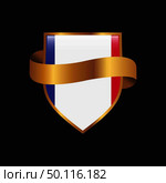 France flag Golden badge design vector. Стоковая иллюстрация, агентство Ingram Publishing / Фотобанк Лори